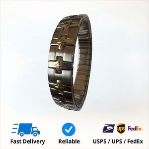 Estate Milor Italian Stainless Steel 18KGold Ribbed Bracelet Vintage Collectible